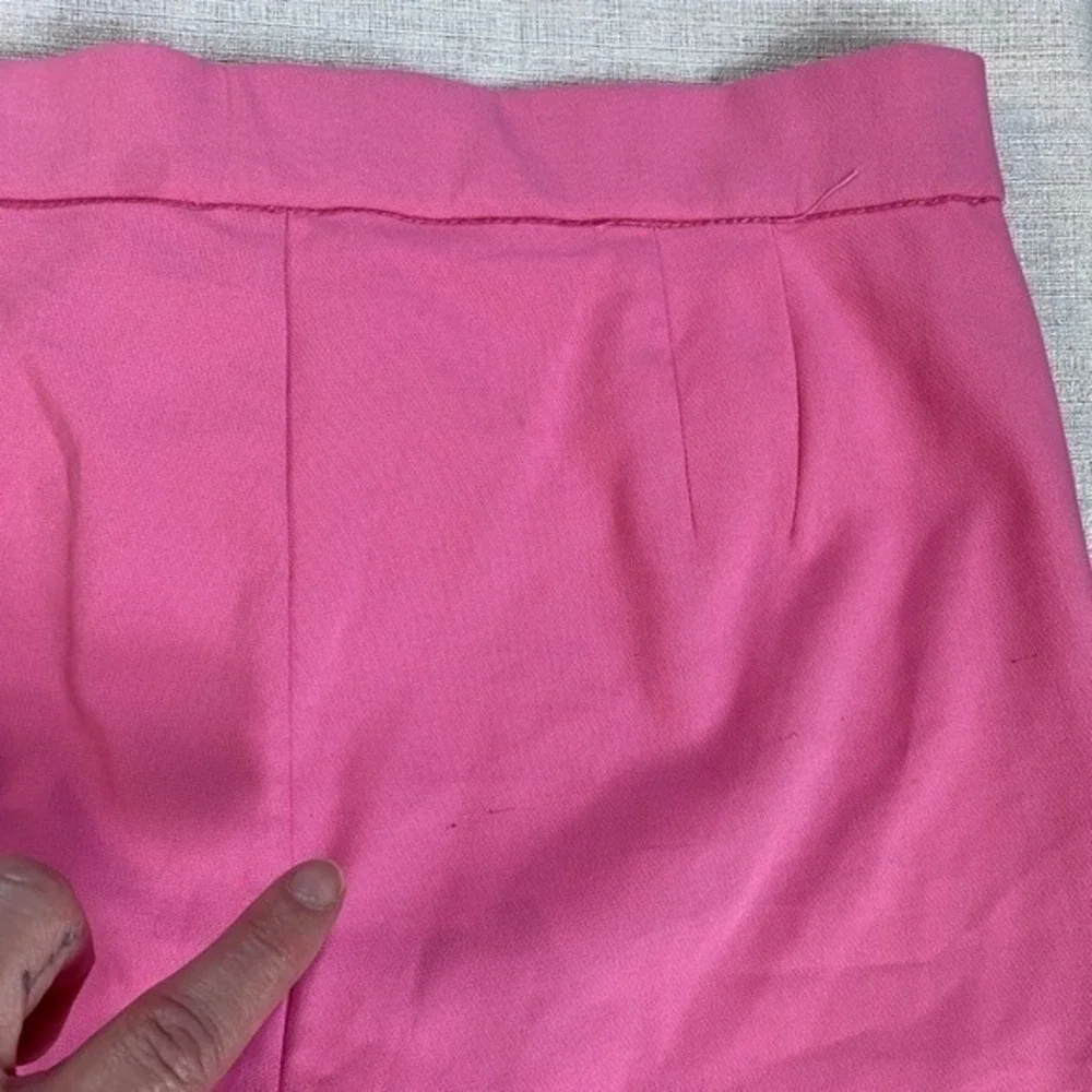 Zara Bootcut Pink Pants Mid-rise Stretch Chinos Mini Flare Pink - Large